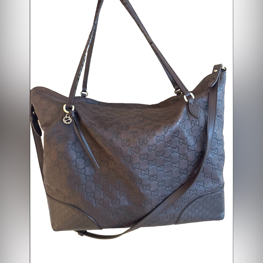 Authentic GUCCI GUCCISSIMA TOTE  BROWN LARGE BAG